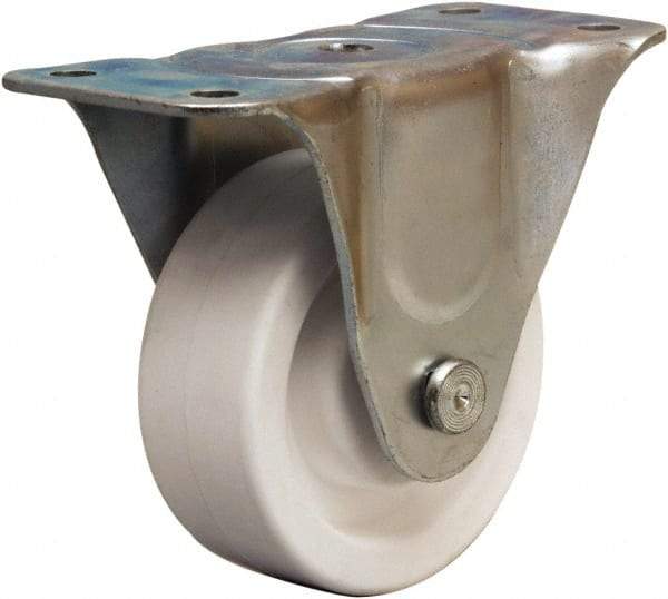 Hamilton - 4" Diam x 1-1/2" Wide x 5" OAH Top Plate Mount Rigid Caster - Polyolefin, 300 Lb Capacity, Plain Bore Bearing, 3 x 6-3/16" Plate - USA Tool & Supply