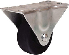 Hamilton - 2-1/2" Diam x 1-1/8" Wide x 3-1/4" OAH Top Plate Mount Rigid Caster - Hard Rubber, 120 Lb Capacity, Self-Lubricating Bearing, 2-1/4 x 4-1/2" Plate - USA Tool & Supply