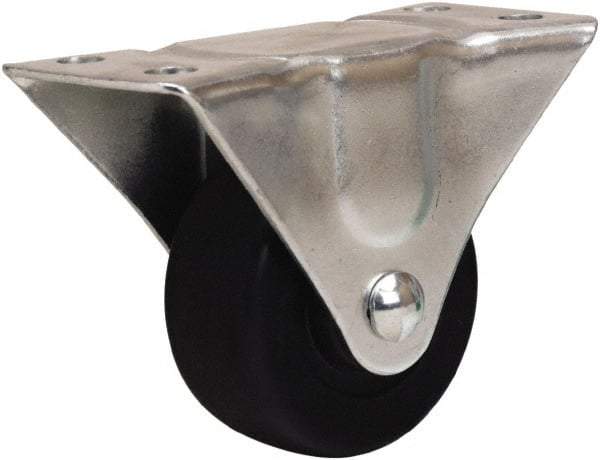 Hamilton - 2-1/2" Diam x 1-1/8" Wide x 3-1/4" OAH Top Plate Mount Rigid Caster - Hard Rubber, 175 Lb Capacity, Self-Lubricating Bearing, 2-1/4 x 4-1/2" Plate - USA Tool & Supply