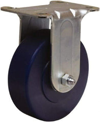 Hamilton - 4" Diam x 1-1/4" Wide x 5" OAH Top Plate Mount Rigid Caster - Polyurethane, 325 Lb Capacity, Straight Roller Bearing, 2-3/4 x 3-3/4" Plate - USA Tool & Supply