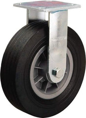 Hamilton - 8" Diam x 2-1/2" Wide, Rubber Rigid Caster - 400 Lb Capacity, Top Plate Mount, 4" x 4-1/2" Plate, Ball Bearing - USA Tool & Supply