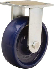 Hamilton - 4" Diam x 2" Wide x 5-5/8" OAH Top Plate Mount Rigid Caster - Polyurethane, Sealed Precision Ball Bearing, 4 x 4-1/2" Plate - USA Tool & Supply