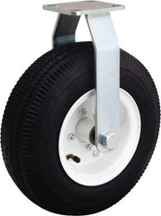 Hamilton - 12" Diam, Rubber Rigid Caster - 625 Lb Capacity, Top Plate Mount, 4" x 4-1/2" Plate, Straight Roller Bearing - USA Tool & Supply
