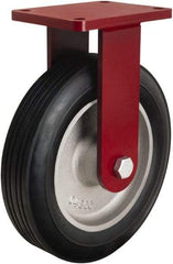 Hamilton - 12" Diam x 2-3/4" Wide, Rubber Rigid Caster - 800 Lb Capacity, Top Plate Mount, 6-1/8" x 7-1/2" Plate, Straight Roller Bearing - USA Tool & Supply