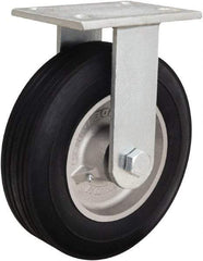 Hamilton - 10" Diam x 2-3/4" Wide, Rubber Rigid Caster - 700 Lb Capacity, Top Plate Mount, 4-1/2" x 6-1/4" Plate, Straight Roller Bearing - USA Tool & Supply