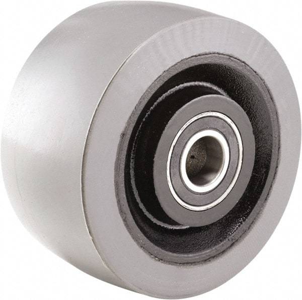 Hamilton - 6 Inch Diameter x 3 Inch Wide, Polyurethane on Cast Iron Caster Wheel - 3,000 Lb. Capacity, 3-1/2 Inch Hub Length, 3/4 Inch Axle Diameter, Tapered Roller Bearing - USA Tool & Supply