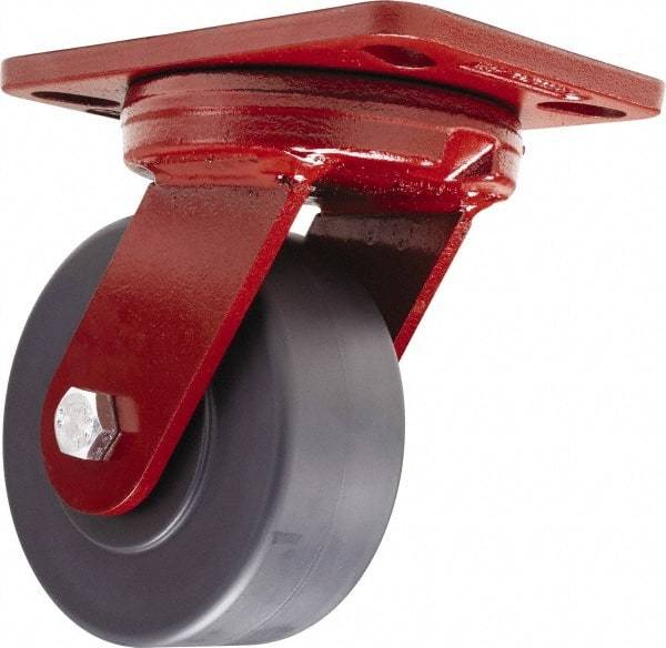 Hamilton - 5" Diam x 2" Wide x 6-3/4" OAH Top Plate Mount Swivel Caster - Nylon, 2,000 Lb Capacity, Sealed Precision Ball Bearing, 4-1/2 x 6-1/2" Plate - USA Tool & Supply