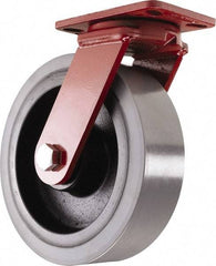 Hamilton - 10" Diam x 3" Wide x 11-1/2" OAH Top Plate Mount Swivel Caster - Polyurethane, 3,200 Lb Capacity, Sealed Precision Ball Bearing, 4-1/2 x 6-1/2" Plate - USA Tool & Supply
