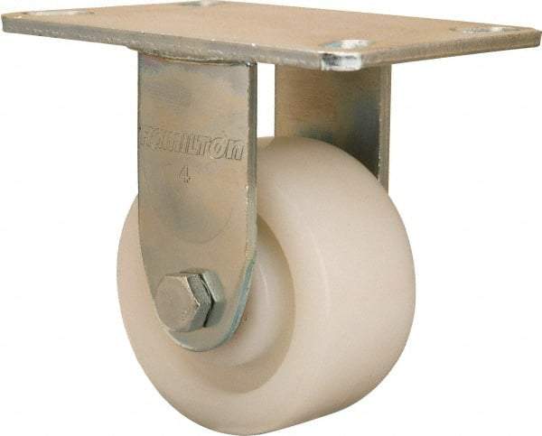 Hamilton - 4" Diam x 2" Wide x 5-5/8" OAH Top Plate Mount Rigid Caster - Nylon, 800 Lb Capacity, Sealed Precision Ball Bearing, 4-1/2 x 6-1/4" Plate - USA Tool & Supply