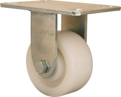 Hamilton - 4" Diam x 2" Wide x 5-5/8" OAH Top Plate Mount Rigid Caster - Nylon, 800 Lb Capacity, Sealed Precision Ball Bearing, 4-1/2 x 6-1/4" Plate - USA Tool & Supply