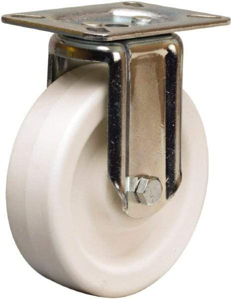 Hamilton - 5" Diam x 1-1/2" Wide x 6-1/16" OAH Top Plate Mount Rigid Caster - Polyolefin, 400 Lb Capacity, Plain Bore Bearing, 3-1/8 x 4-1/8" Plate - USA Tool & Supply