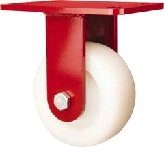 Hamilton - 5" Diam x 2" Wide x 6-1/2" OAH Top Plate Mount Rigid Caster - Nylon, 900 Lb Capacity, Sealed Precision Ball Bearing, 4 x 5" Plate - USA Tool & Supply
