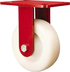 Hamilton - 6" Diam x 2" Wide x 7-3/4" OAH Top Plate Mount Rigid Caster - Nylon, 1,000 Lb Capacity, Sealed Precision Ball Bearing, 4-1/2 x 6-1/2" Plate - USA Tool & Supply