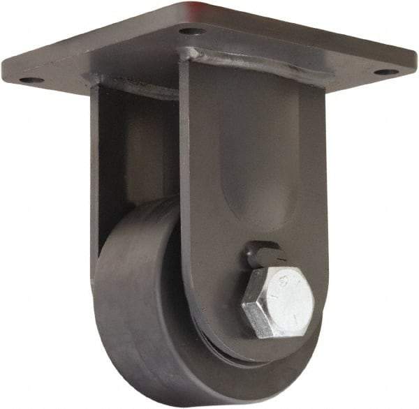 Hamilton - 6" Diam x 3" Wide x 10" OAH Top Plate Mount Rigid Caster - Nylon, 5,400 Lb Capacity, Precision Ball Bearing, 8-1/2 x 8-1/2" Plate - USA Tool & Supply