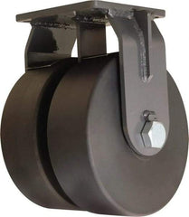Hamilton - 12" Diam x 4" Wide x 15-1/2" OAH Top Plate Mount Dual Rigid Caster - Nylon, 16,000 Lb Capacity, Sealed Precision Ball Bearing, 8-1/2 x 8-1/2" Plate - USA Tool & Supply