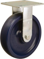 Hamilton - 8" Diam x 2" Wide x 9-1/2" OAH Top Plate Mount Rigid Caster - Polyurethane, 1,000 Lb Capacity, Sealed Precision Ball Bearing, 5 x 5-1/2" Plate - USA Tool & Supply