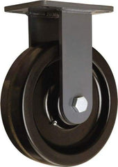 Hamilton - 10" Diam x 3" Wide x 12-1/2" OAH Top Plate Mount Rigid Caster - Phenolic, 2,900 Lb Capacity, Tapered Roller Bearing, 5-1/4 x 7-1/4" Plate - USA Tool & Supply