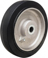 Hamilton - 8 Inch Diameter x 2 Inch Wide, Rubber on Aluminum Caster Wheel - 500 Lb. Capacity, 2-1/4 Inch Hub Length, 3/4 Inch Axle Diameter, Straight Roller Bearing - USA Tool & Supply