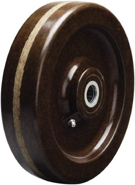 Hamilton - 8 Inch Diameter x 2 Inch Wide, Phenolic Caster Wheel - 1,400 Lb. Capacity, 2-3/16 Inch Hub Length, 1/2 Inch Axle Diameter, Straight Roller Bearing - USA Tool & Supply