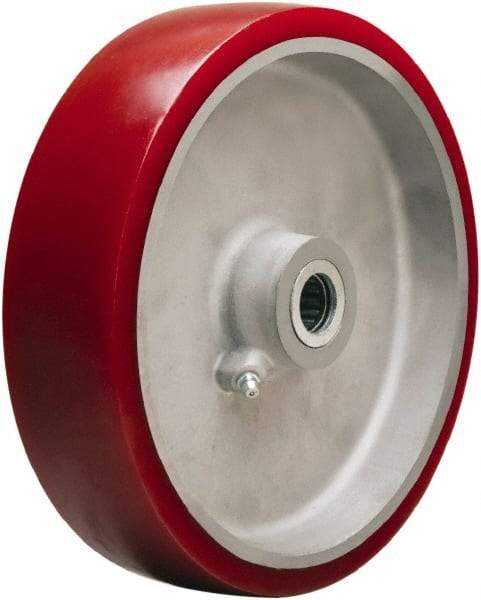 Hamilton - 8 Inch Diameter x 2 Inch Wide, Polyurethane on Aluminum Caster Wheel - 1,550 Lb. Capacity, 2-3/16 Inch Hub Length, 3/4 Inch Axle Diameter, Straight Roller Bearing - USA Tool & Supply