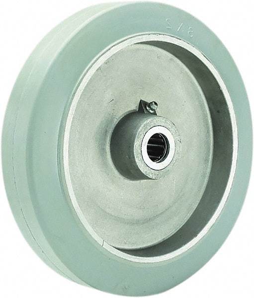 Hamilton - 8 Inch Diameter x 2 Inch Wide, Rubber on Aluminum Caster Wheel - 500 Lb. Capacity, 2-1/4 Inch Hub Length, 5/8 Inch Axle Diameter, Straight Roller Bearing - USA Tool & Supply