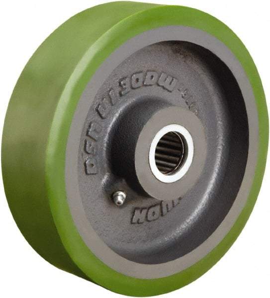 Hamilton - 7 Inch Diameter x 2 Inch Wide, Polyurethane on Cast Iron Caster Wheel - 1,400 Lb. Capacity, 2-1/4 Inch Hub Length, 3/4 Inch Axle Diameter, Straight Roller Bearing - USA Tool & Supply