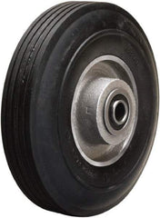 Hamilton - 6 Inch Diameter x 2 Inch Wide, Rubber on Aluminum Caster Wheel - 300 Lb. Capacity, 2-1/4 Inch Hub Length, 1/2 Inch Axle Diameter, Precision Ball Bearing - USA Tool & Supply