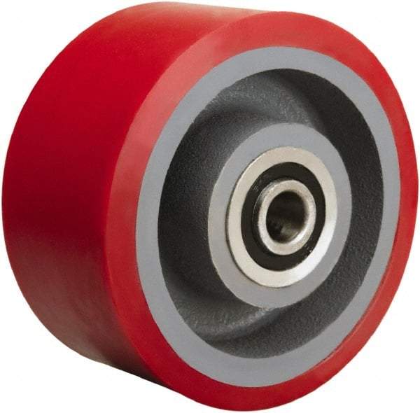 Hamilton - 6 Inch Diameter x 3 Inch Wide, Polyurethane on Cast Iron Caster Wheel - 2,600 Lb. Capacity, 3-1/4 Inch Hub Length, 3/4 Inch Axle Diameter, Precision Ball Bearing - USA Tool & Supply