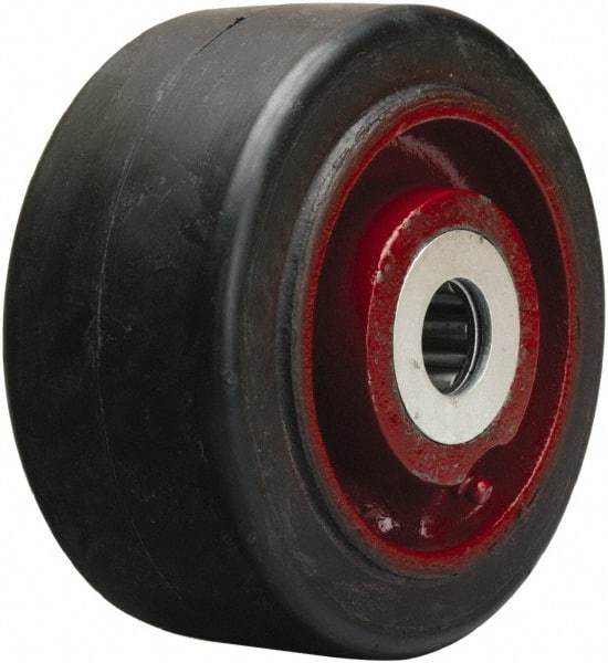 Hamilton - 6 Inch Diameter x 3 Inch Wide, Rubber on Cast Iron Caster Wheel - 680 Lb. Capacity, 3-1/4 Inch Hub Length, 1-15/16 Inch Axle Diameter, Plain Bore Bearing - USA Tool & Supply