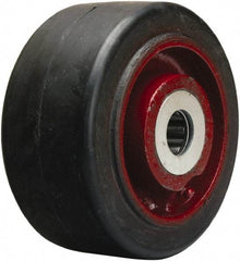 Hamilton - 6 Inch Diameter x 3 Inch Wide, Rubber on Cast Iron Caster Wheel - 680 Lb. Capacity, 3-1/4 Inch Hub Length, 1-1/4 Inch Axle Diameter, Straight Roller Bearing - USA Tool & Supply