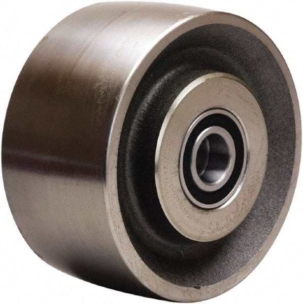 Hamilton - 6 Inch Diameter x 3 Inch Wide, Forged Steel Caster Wheel - 12,000 Lb. Capacity, 3-1/4 Inch Hub Length, 3/4 Inch Axle Diameter, Precision Ball Bearing - USA Tool & Supply