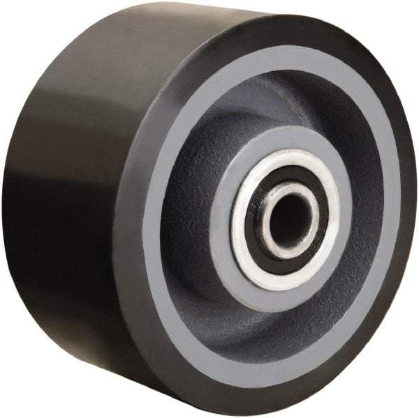 Hamilton - 6 Inch Diameter x 3 Inch Wide, Polyurethane on Cast Iron Caster Wheel - 2,860 Lb. Capacity, 3-1/4 Inch Hub Length, 1 Inch Axle Diameter, Tapered Roller Bearing - USA Tool & Supply