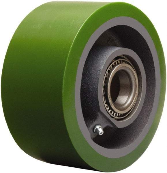 Hamilton - 6 Inch Diameter x 3 Inch Wide, Polyurethane on Cast Iron Caster Wheel - 2,200 Lb. Capacity, 3-1/4 Inch Hub Length, 1-1/4 Inch Axle Diameter, Tapered Roller Bearing - USA Tool & Supply