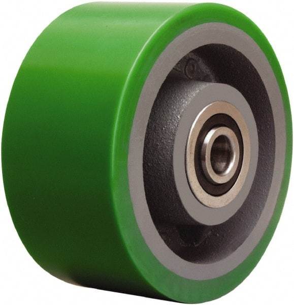 Hamilton - 6 Inch Diameter x 3 Inch Wide, Polyurethane on Cast Iron Caster Wheel - 2,200 Lb. Capacity, 3-1/2 Inch Hub Length, 1 Inch Axle Diameter, Sealed Precision Ball Bearing - USA Tool & Supply