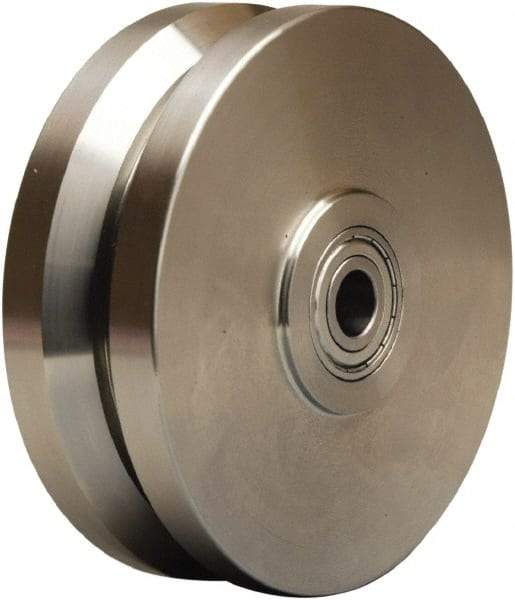 Hamilton - 6 Inch Diameter x 2 Inch Wide, Stainless Steel Caster Wheel - 1,200 Lb. Capacity, 2-1/2 Inch Hub Length, 1/2 Inch Axle Diameter, Stainless Steel Precision Ball Bearing - USA Tool & Supply