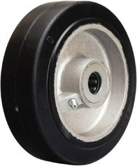 Hamilton - 6 Inch Diameter x 2 Inch Wide, Rubber on Aluminum Caster Wheel - 410 Lb. Capacity, 2-1/4 Inch Hub Length, 1 Inch Axle Diameter, Straight Roller Bearing - USA Tool & Supply