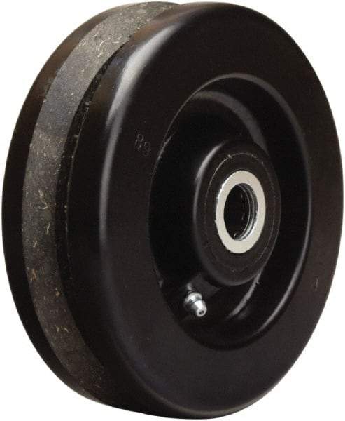 Hamilton - 6 Inch Diameter x 2 Inch Wide, Phenolic Caster Wheel - 750 Lb. Capacity, 2-3/16 Inch Hub Length, 3/4 Inch Axle Diameter, Straight Roller Bearing - USA Tool & Supply