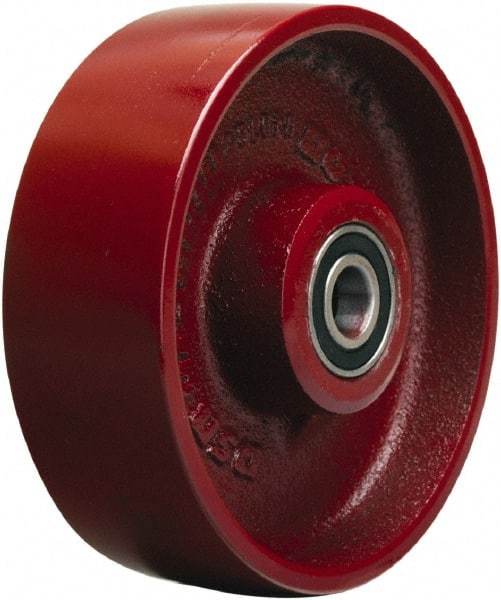 Hamilton - 6 Inch Diameter x 2 Inch Wide, Cast Iron Caster Wheel - 1,400 Lb. Capacity, 2-1/4 Inch Hub Length, 3/4 Inch Axle Diameter, Straight Roller Bearing - USA Tool & Supply