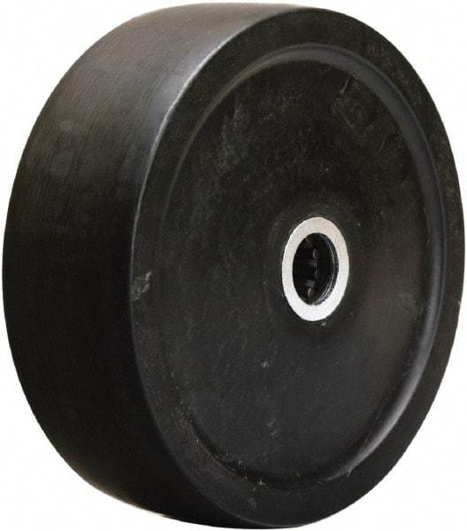 Hamilton - 6 Inch Diameter x 2 Inch Wide, Hard Rubber Caster Wheel - 650 Lb. Capacity, 2-1/4 Inch Hub Length, 3/4 Inch Axle Diameter, Straight Roller Bearing - USA Tool & Supply