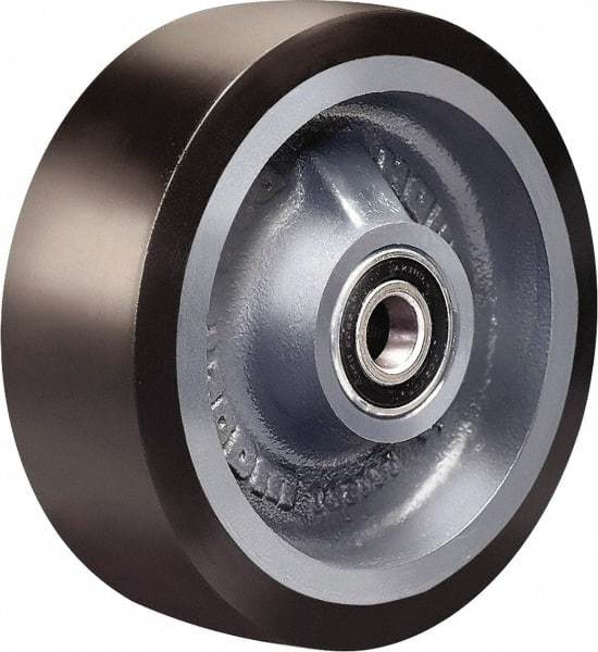 Hamilton - 6 Inch Diameter x 2 Inch Wide, Polyurethane on Cast Iron Caster Wheel - 1,560 Lb. Capacity, 2-1/4 Inch Hub Length, 3/4 Inch Axle Diameter, Sealed Precision Ball Bearing - USA Tool & Supply