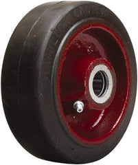 Hamilton - 5 Inch Diameter x 2 Inch Wide, Rubber on Cast Iron Caster Wheel - 350 Lb. Capacity, 2-1/4 Inch Hub Length, 5/8 Inch Axle Diameter, Straight Roller Bearing - USA Tool & Supply