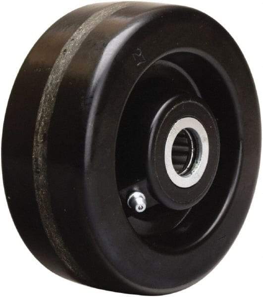 Hamilton - 5 Inch Diameter x 2 Inch Wide, Phenolic Caster Wheel - 1,000 Lb. Capacity, 2-3/16 Inch Hub Length, 1/2 Inch Axle Diameter, Straight Roller Bearing - USA Tool & Supply