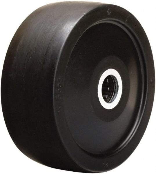 Hamilton - 5 Inch Diameter x 2 Inch Wide, Hard Rubber Caster Wheel - 550 Lb. Capacity, 2-1/4 Inch Hub Length, 3/4 Inch Axle Diameter, Straight Roller Bearing - USA Tool & Supply