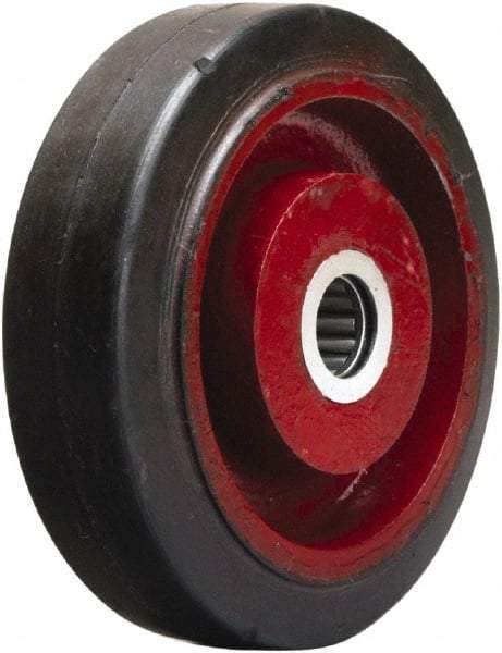 Hamilton - 5 Inch Diameter x 1-1/2 Inch Wide, Rubber on Cast Iron Caster Wheel - 240 Lb. Capacity, 1-5/8 Inch Hub Length, 1-3/16 Inch Axle Diameter, Plain Bore Bearing - USA Tool & Supply