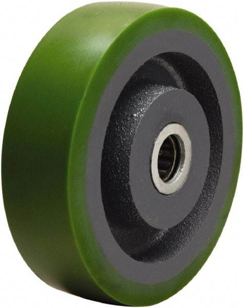 Hamilton - 5 Inch Diameter x 1-1/2 Inch Wide, Polyurethane on Cast Iron Caster Wheel - 700 Lb. Capacity, 1-7/8 Inch Hub Length, 1/2 Inch Axle Diameter, Sealed Precision Ball Bearing - USA Tool & Supply