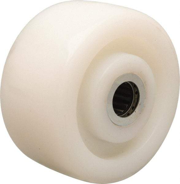 Hamilton - 4 Inch Diameter x 2 Inch Wide, Nylon Caster Wheel - 800 Lb. Capacity, 2-3/16 Inch Hub Length, 1/2 Inch Axle Diameter, Straight Roller Bearing - USA Tool & Supply