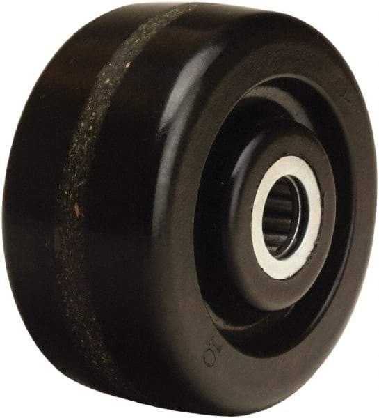 Hamilton - 4 Inch Diameter x 2 Inch Wide, Phenolic Caster Wheel - 800 Lb. Capacity, 2-3/16 Inch Hub Length, 1/2 Inch Axle Diameter, Straight Roller Bearing - USA Tool & Supply