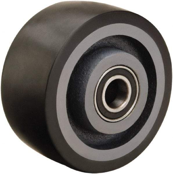 Hamilton - 4 Inch Diameter x 2 Inch Wide, Polyurethane on Cast Iron Caster Wheel - 975 Lb. Capacity, 2-1/4 Inch Hub Length, 1/2 Inch Axle Diameter, Sealed Precision Ball Bearing - USA Tool & Supply