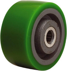 Hamilton - 4 Inch Diameter x 2 Inch Wide, Polyurethane on Cast Iron Caster Wheel - 750 Lb. Capacity, 2-1/4 Inch Hub Length, 1 Inch Axle Diameter, Straight Roller Bearing - USA Tool & Supply