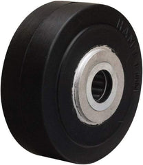 Hamilton - 4 Inch Diameter x 1-1/2 Inch Wide, Rubber on Aluminum Caster Wheel - 200 Lb. Capacity, 1-3/4 Inch Hub Length, 5/8 Inch Axle Diameter, Straight Roller Bearing - USA Tool & Supply